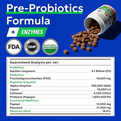 BARK&SPARK Probiotics for Dogs - Digestive Health Supplement Chews