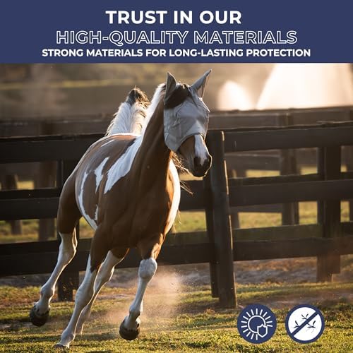 Cob Fly Mask with Ears, UV Protection, Breathable Mesh