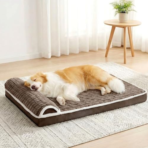 Orthopedic Large Dog Bed Pillow Pet Sofa Bed 36''X24'' Taupe