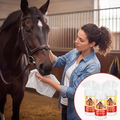Threlaco 3 Pack Horse Bit Wipes, Apple Horse Bit Cleaners