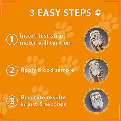 iPet PRO Blood Glucose Test Strips, 50 Count, Designed for Dogs and Cats