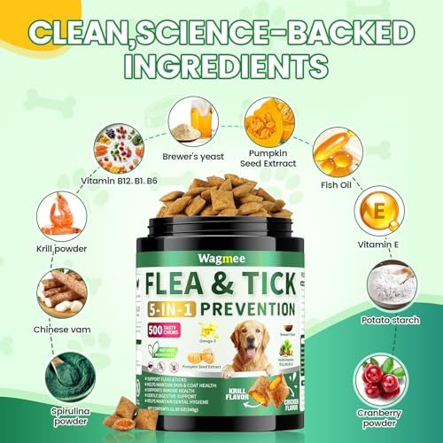 Flea and Tick Prevention for Dogs, 500 Tasty Chicken Flavor Soft Chews