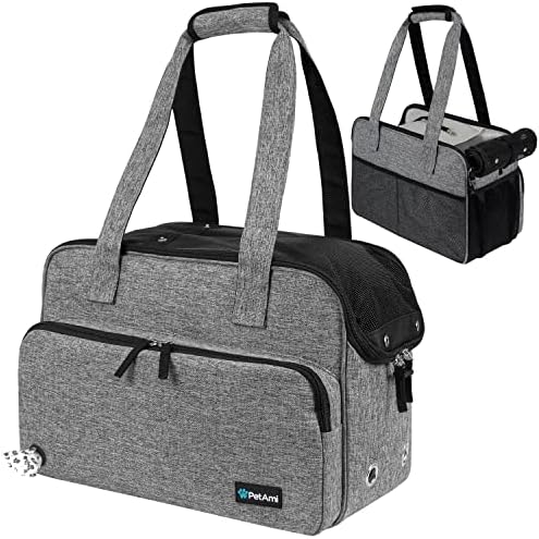 PetAmi Small Dog Purse Carrier, Airline Approved Soft Sided Tote, Gray