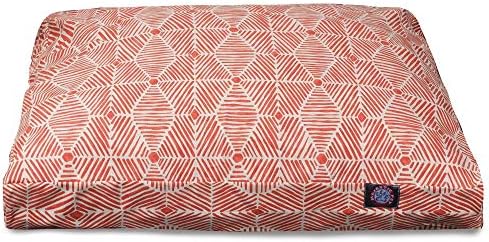 Majestic Pet Rectangular Dog Bed, X-Large, 50x42x5 in, Washable, Salmon Red