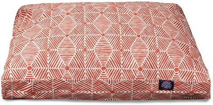 Majestic Pet Rectangular Dog Bed, X-Large, 50x42x5 in, Washable, Salmon Red