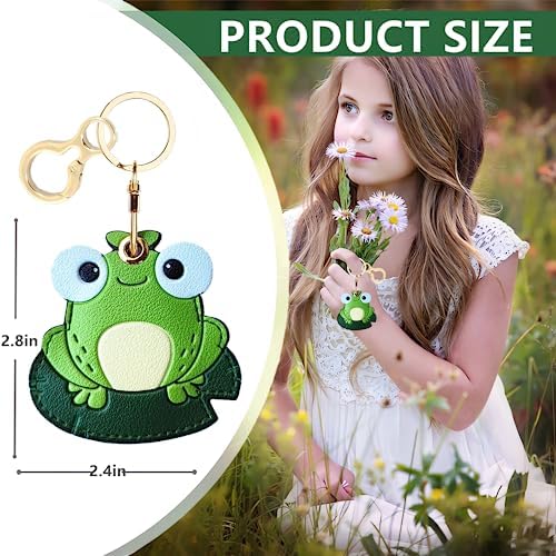 BORKUANA PU Leather Keychain Holder Protective Case Compatible with AirTag