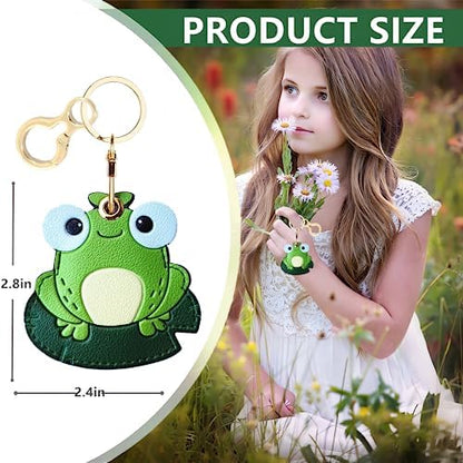 BORKUANA PU Leather Keychain Holder Protective Case Compatible with AirTag