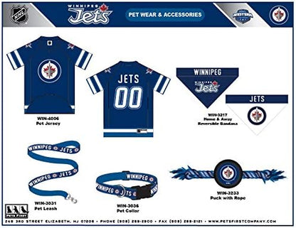 Pets First NHL Winnipeg Jets Dog & Cat Bandana, Large/X-Large. Officially Licensed, Reversible, Game Day, Birthday, Tailgating, Barbeques, Halloween