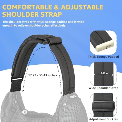 SlowTon Dog Carrier Sling - Thick Padded Shoulder Strap Adjustable, DGY L
