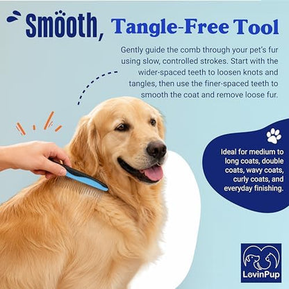 Pet Metal Comb for Dogs and Cats (2-Pack) – Detangling Comb