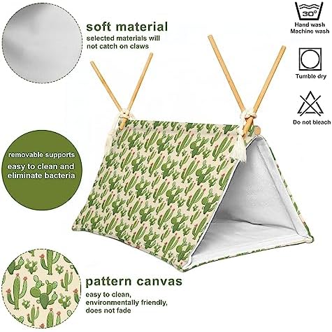 Bearded Dragon Reptile Sleeping Bed Tent Hide Tank Decor Accessories Habitat Shelter for Lizard Bearded Dragon Leopard Gecko (Cactus 1)