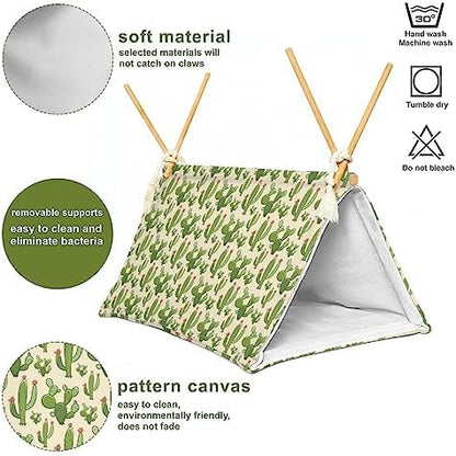 Bearded Dragon Reptile Sleeping Bed Tent Hide Tank Decor Accessories Habitat Shelter for Lizard Bearded Dragon Leopard Gecko (Cactus 1)