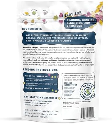 Treats, 100% All Natural Mini Bites for Rabbit Hamster Guinea Pig Chinchilla Pet Rat Mice Gerbil Bird Healthy Enrichment Bonding Rewarding Training Nature's Bites Variety Pack 50g