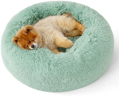 Bedsure Calming Small Dog Bed Donut Washable Cat＆Puppy Bed,23 inches