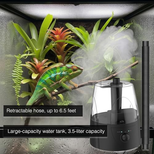 MRREPTILE Reptile Fogger Humidifiers Mister, Misting System for Reptiles, Terrarium Fogger Humidifier, 3.5L Large Capacity Reptifogger