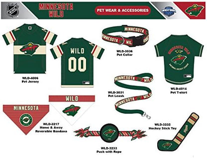 NHL Minnesota Wild Tee Shirt for Dogs & Cats, Medium. - Are You A Hockey Fan? Let Your Pet Be An NHL Fan Too!