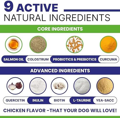 Allergy Relief Dog Chews - Itchy Skin Relief with Omega 3 + Probiotics
