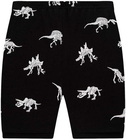 Popshion Boys Pajamas 100% Cotton Toddler Clothes Summer Pjs for Boy Planet Dinosaur Sleepwear Kids Short Sets 2-10 Years