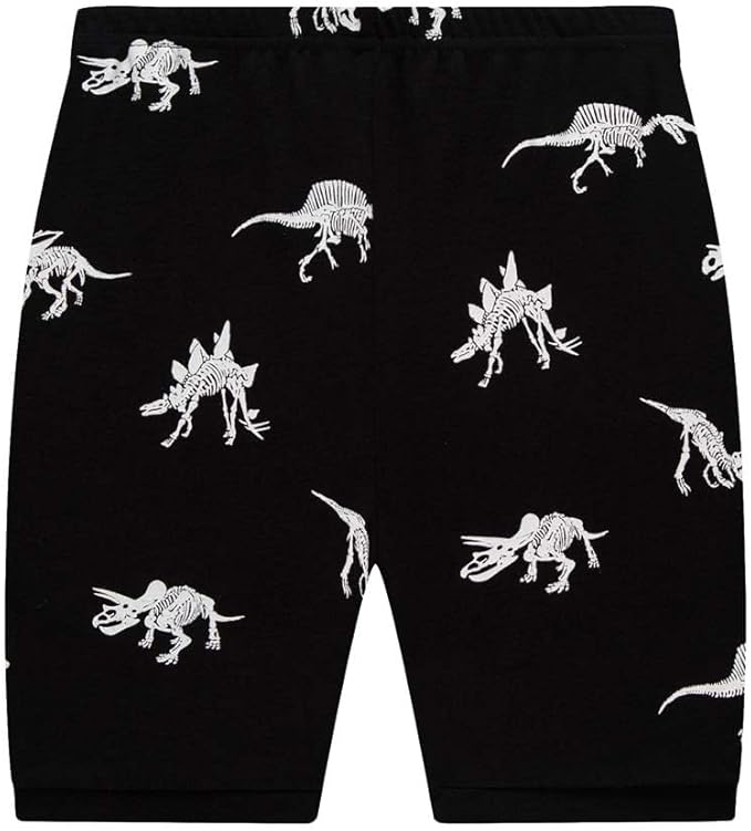 Popshion Boys Pajamas 100% Cotton Toddler Clothes Summer Pjs for Boy Planet Dinosaur Sleepwear Kids Short Sets 2-10 Years