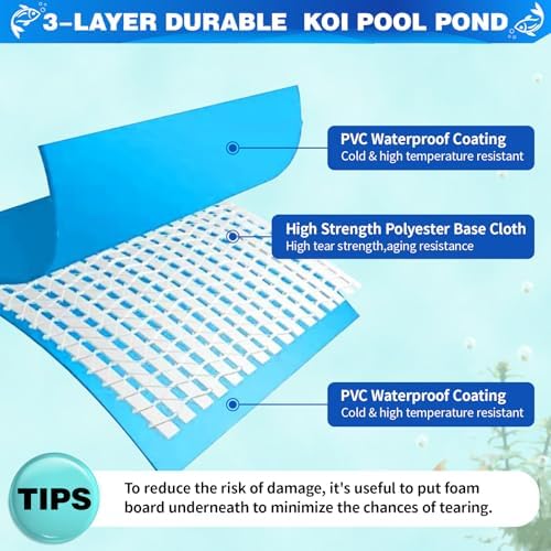 PVC Fish KOI Aquarium Tank w/ Clear View Panel(59.0"L*31.5"W*27.6"H,200Gal)
