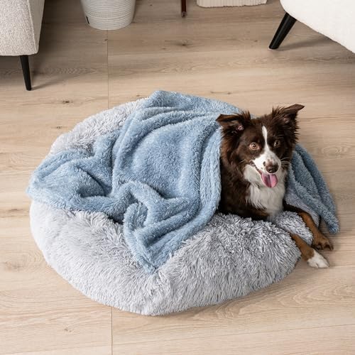 PetAmi Soft Plush Sherpa Dog Blanket for Pet Cat, Small 24x32, Dusty Blue