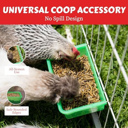 My Favorite Chicken 27oz Chicken Cage Cup – Hanging Chicken Waterer & Feeder for Chick, Duck, Quail, Parakeet – Versatile Poultry Feeder & Bird Cage Water Cups, Green