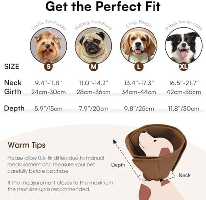 Queenmore Dog Cone for Large Dogs Soft Dog Cone Stop Licking After Surgery