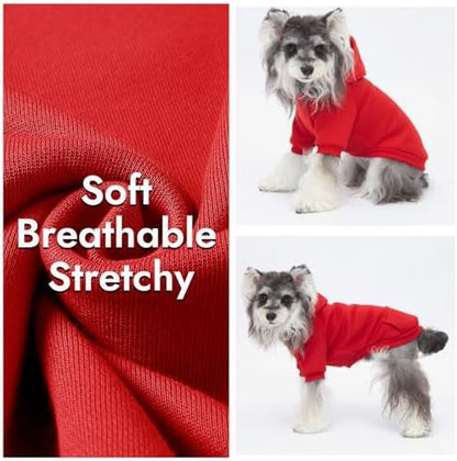 2 Pack Dog Hoodie Warm Hood Dog Sweater Cold Weather Small Dogs Sweatshirt Comfort Pet Clothes for Small Medium Dogs with Pockets Cats Chihuahua Clothes for Male Female Girl Boy Sporty Daily Wear