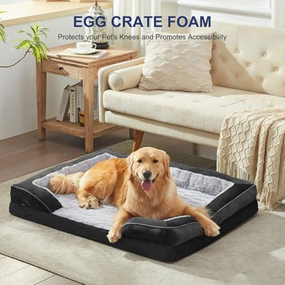 FURTIME Orthopedic Supportive Large Dog Bed, XL Waterproof Pet Bed
