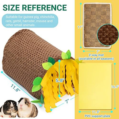 Guinea Pig Hideout, Fleece Tunnel House Small Pet Cage Accessories