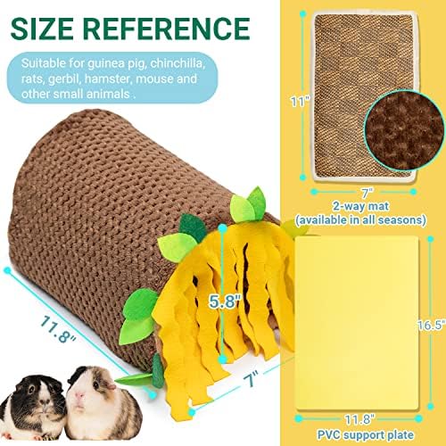 Guinea Pig Hideout, Fleece Tunnel House Small Pet Cage Accessories