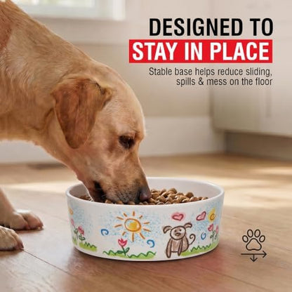 Loving Pets Dolce Moderno Dog Bowl – Modern Melamine Dog Food Bowl & Dog Water Bowl – Durable, Non-Slip Pet Dish for Small & Medium Dogs – Dishwasher Safe Dog Bowl (Large, 47 oz)