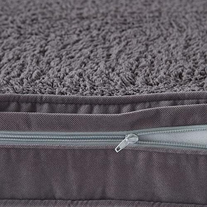 Happy Hounds Oscar Rectangle Orthopedic Foam Sherpa Dog Bed, Small (36 x 24 in.), Pewter