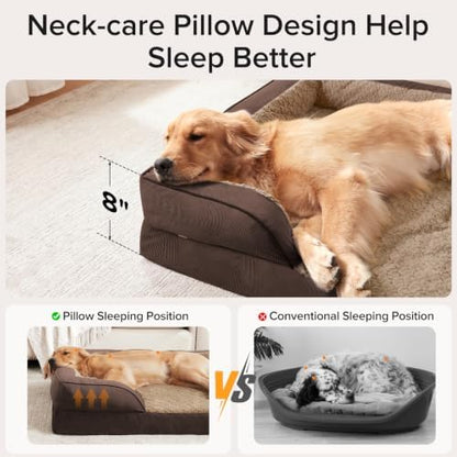 INVENHO XXL Plus Orthopedic Dog Beds Large Sized, XL Washable Dog Sofa with Egg-Crate Foam, Waterproof Lining and Non-Skid Bottom