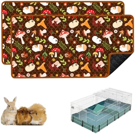 Guinea Pig Cage Liner, 49"x24" Bedding for Midwest Cage 2 Pack, Mushroom