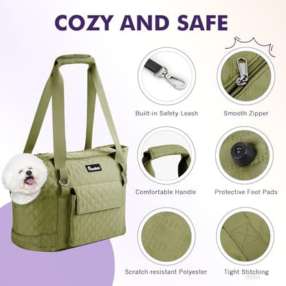 Pawaboo Dog Purse Carrier for Small Dogs with Pocket,Up to 11Lbs