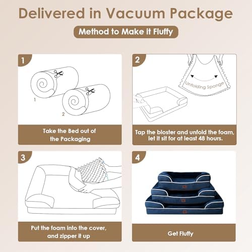 EHEYCIGA Orthopedic XXL Dog Bed, Waterproof Washable XL Big Pet Bed 46"
