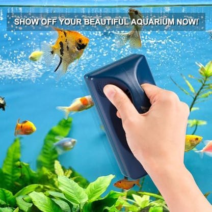 DaToo Aquarium Mini Magnetic Scrubber Scraper Small Fish Tank Cleaner Nano Glass Aquarium Cleaning Tools with Super Strong Magnet (Standard)