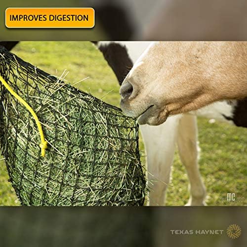 Texas Haynet - Slow Feeder Hay Net, 1.5 in Holes, Easily Holds 2 to 4 Flakes