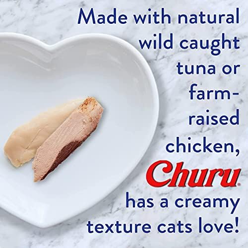 INABA Churu Lickable Creamy Purée Cat Treats 3 Flavor Tuna and Chicken Variety Pack, 4 Count Pack of 18 (72 Tubes Total)