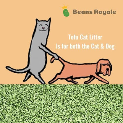 2pcs Pack (6L x 2) Tofu Cat Litter, Clumping Kitty Litter, Flushable,Pea Fiber,Dust Free, Odor Control, Low Tracking, Lightweight (Green Tea)