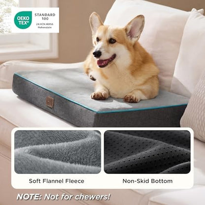 Bedsure Memory Foam Dog Bed Medium Size Dog, Orthopedic Crate Pads, 29x18