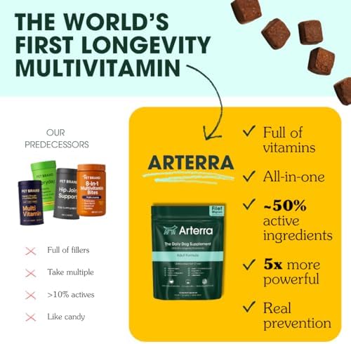 Arterra Longevity Multivitamin for Dogs, Vet-Formulated Soft Chews, 60 Ct