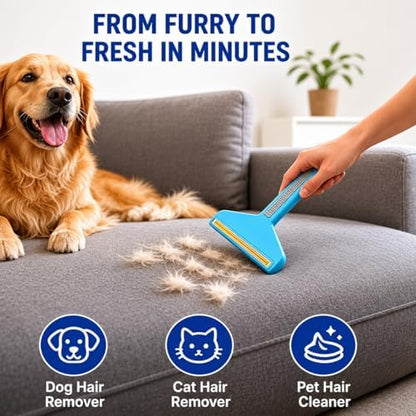 3-in-1 Pet Hair Removers, Carpet Rake for Dog Cat Fur Lint Clean Scraper