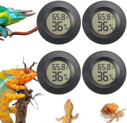 Reptile Thermometer and Humidity Gauge Digtal Terrarium Thermometer 4pc