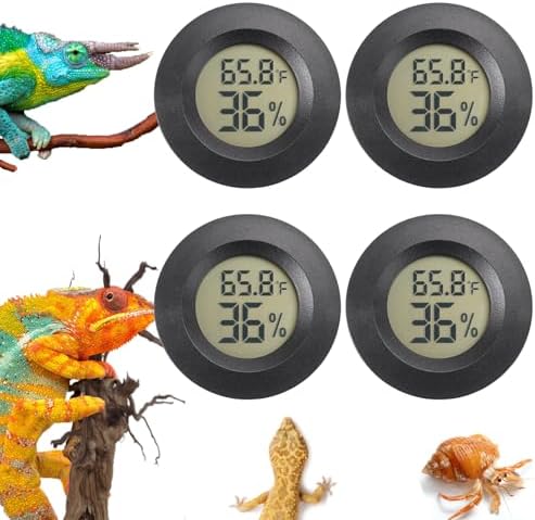Reptile Thermometer and Humidity Gauge Digtal Terrarium Thermometer 4pc