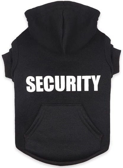 Dog Hoodie Security Dog Sweater Soft Brushed Fleece Clothes Hoodie Sweatshirt with Pocket Sweaters for Medium Dogs(M)