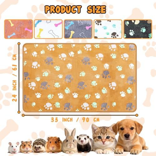 YedsIntu 6 Pcs Washable Guinea Pig Blankets Absorbent Small Animal Fleece Bedding Cage Liners Reusable Pet Pee Pad Sleep Mat Pad Cover for Hamster Ferret Rabbit Chinchilla Hedgehog (Grey, 24" x 35")