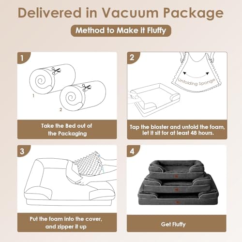EHEYCIGA Orthopedic Small Dog Bed, Waterproof Memory Foam Washable Pet Beds