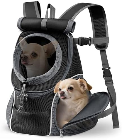 YUDODO Dog Front Carrier Backpack, Top & Side Windows Dog Backpack